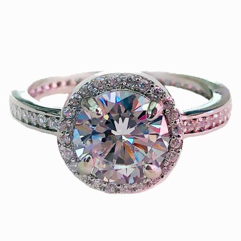 NEW Henri Bendel Silver HALO Solitaire Ring Sz 6